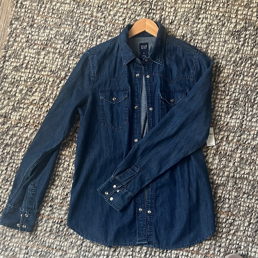 GAP Dark Blue Denim Jean Shirt